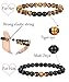 Thunaraz 4pcs Couples Bracelets for Him and Her CZ Crown Queen Beads Bracelet 8mm Lava