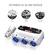 MEIDI 120W 3-Socket Cigarette Car Lighter Power Adapter DC Outlet Splitter with 12V/24V Dual USB Car Charger for Smartphones - White