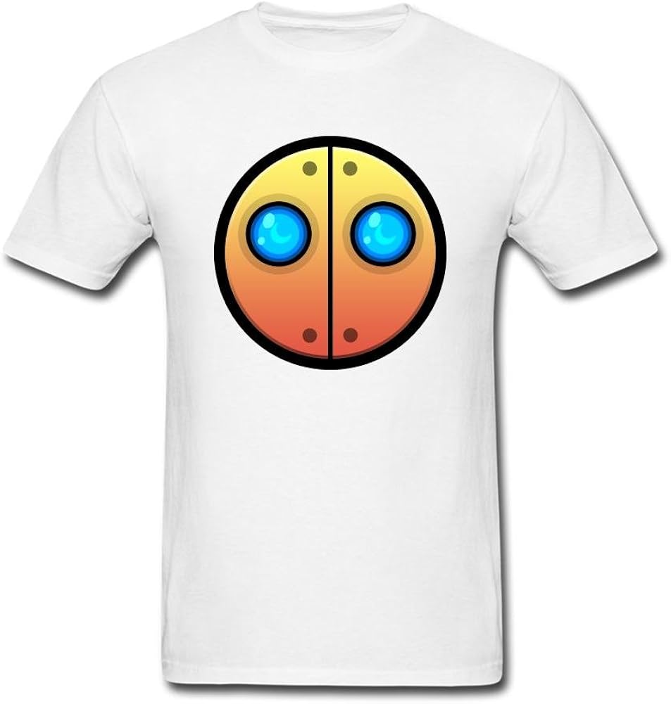 SLJD Men's Auto Geometry Dash Icon Emoji Design T Shirt