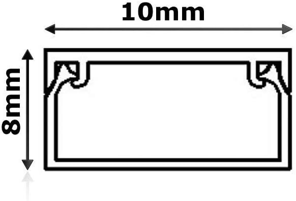 2 x 1m White Self Adhesive Cable Trunking (2m Pack), PVC Cable Cover Raceway Kit for Wall & TV Wire Hiding - Image 3