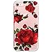 JAHOLAN iPhone SE 2022 Case,iPhone SE 2020 Case,iPhone 8/7 Case,Cute Girl Floral Design Clear Slim Cover Case for iPhone 6/6S/7/8/SE 2020 2022 - Big Red Rose