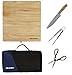 Wealers Kitchen Cutting Board Chopping Knife and Board Set Wooden Professional Knife with Foldable Board – Travel-Friendly Kit Ideal for Camping Picnics Durable Wood & Stainless-Steel (Large 5 Piece)