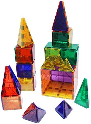 ConnecTiles - Magnetic Tile Building Kit Clear Colors 60 Piece Set