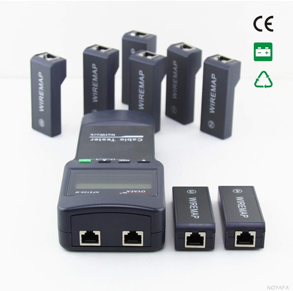 NOYAFA NF-8108M Network LAN Cable Tester Wire Length Tester Cat5 Rj45 Mapper 8 Remote Units Phone Cable Tester Meter Mapper - Image 3