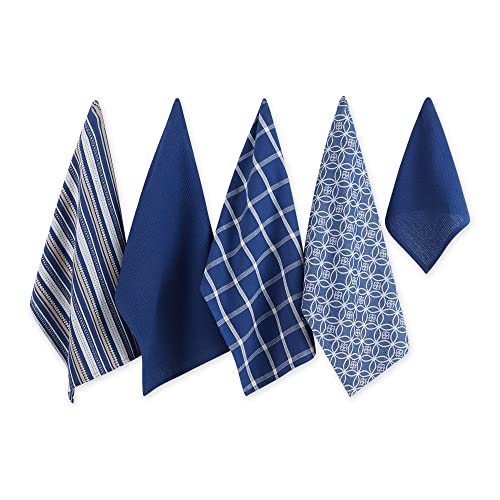 DII Kitchen Set, Cotton, Nautical Blue, Dishtowel, 18x28 Dishcloth, 13x13