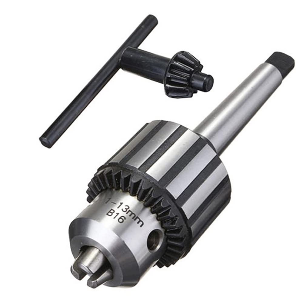 Super Heavy Duty MT2 Drill Chuck-13mm Capacity with Chuck Key, Drill Press Chuck Adapter Converter-Morse Taper Arbor