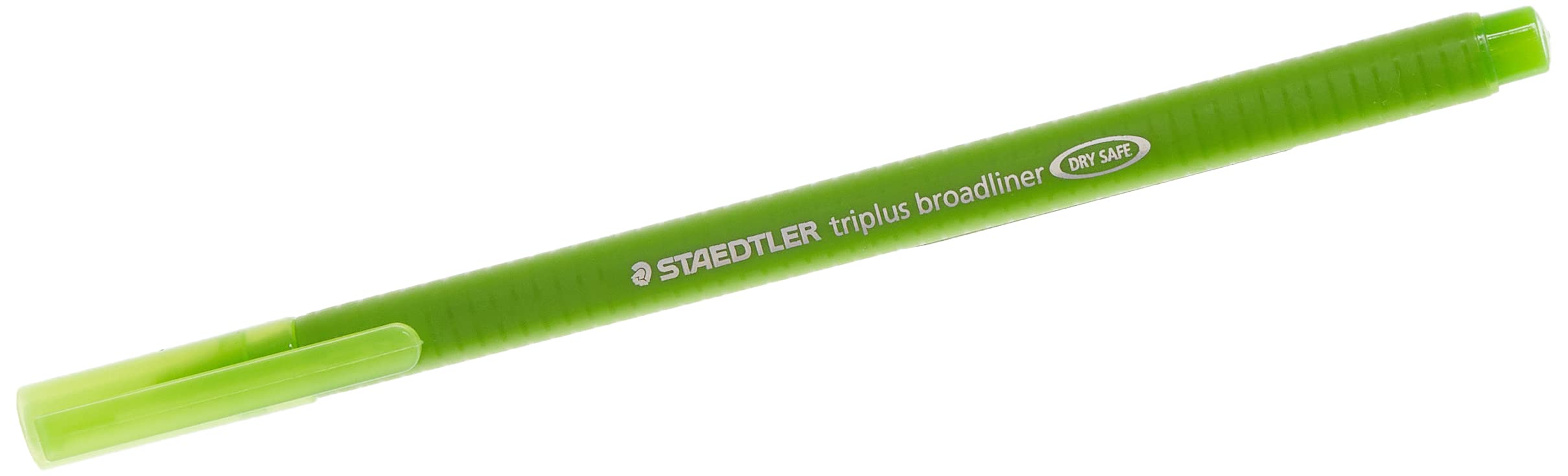 Staedtler 338-51 triplus broadliner, Triangular Shaft, in a Cardboard case, Metal-encased tip, Approximately 0.8 mm, 10 Pieces, Yellow Green