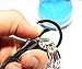 Mehr Classic Leather Key Chain | Elegant, Timeless, Multi-Ring Keychain & Key Rings (Turquoise Blue)