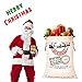 HBlife Personalized Santa Sack, Christmas Gift Bag Santa Bag Cotton with Drawstring Size 27.6 x 19.7 Inch (White)