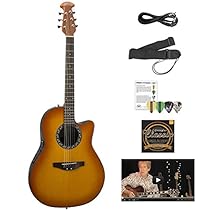 Ovation AB24-HB-KIT-1 Applause Balladeer Acoustic-Electric Cutaway Guitar, Honey Burst
