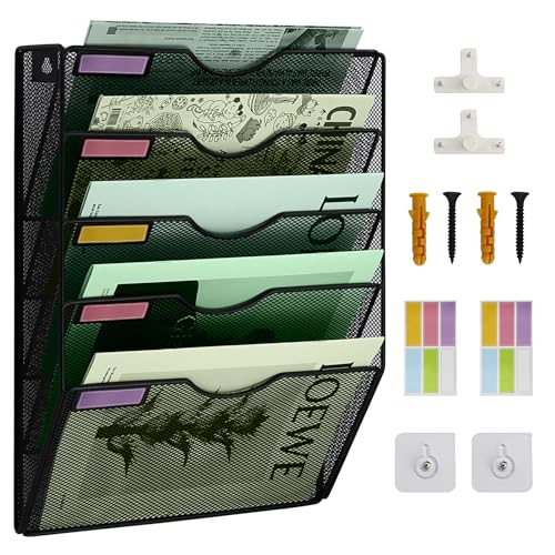 A4 mesh hanging wall file holder in tray wall file holder mail organizer magazine storage rack letter trays file organizer