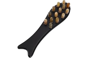 Ox Horn Comb Head Massager Guasha Massage Tool Scraping Comb Therapy Trigger Point Treatment for Neck Eyes Face