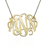 18k Gold Plated Personalized XXL Statement Monogram Necklace- 2 Inches - Custom Made with Any Initials!