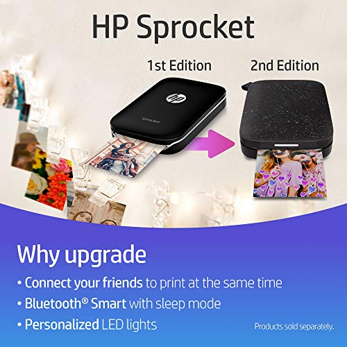 HP Sprocket Portable Photo Printer, X7N07A, Print Social Media Photos
