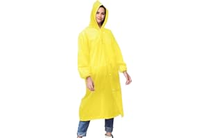 Zando Rain Ponchos for Adults Women Clear Rain Jackets Waterproof with Hood Packable Rain Jacket Disposable Travel Rain Coats