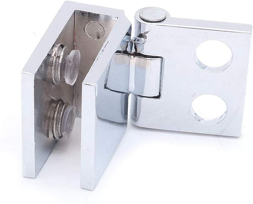 Set of 8 NUZAMAS Glass Door Hinges, 5mm-8mm Adjustable Rectangle Clamp Single Clip for Cabinet Cupboard Glass Door Hinges Wall Mounted - Image 5