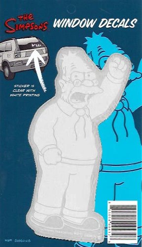 Grandpa Abe Simpson Simpsons Family Car Window Sticker Decal