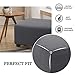 Flamingo P Stretch Ottoman Slipcovers Rectangle Storage Protect Covers for Living Room Removable Footstool Footrest Covers (Charcoal Gray, Large)