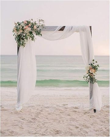 Amazon Com White Chiffon Backdrop Curtain 4 8ftx8ft Party