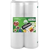 KitVacPak 8x50 2 Pack Vacuum Sealer Bags Rolls with BPA Free and Heavy Duty,Commercial Grade Vacuum Seal Freezer Bags Rolls Compatible with Any Type Vacuum Sealer