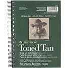 Strathmore 412-5 Spiral Toned Sketch Book 5.5"X8.5"-Tan 50 Sheets