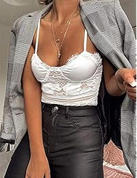 GEMBERA Women Sexy Straps Lace Bodysuit Tops Lingerie Underwear