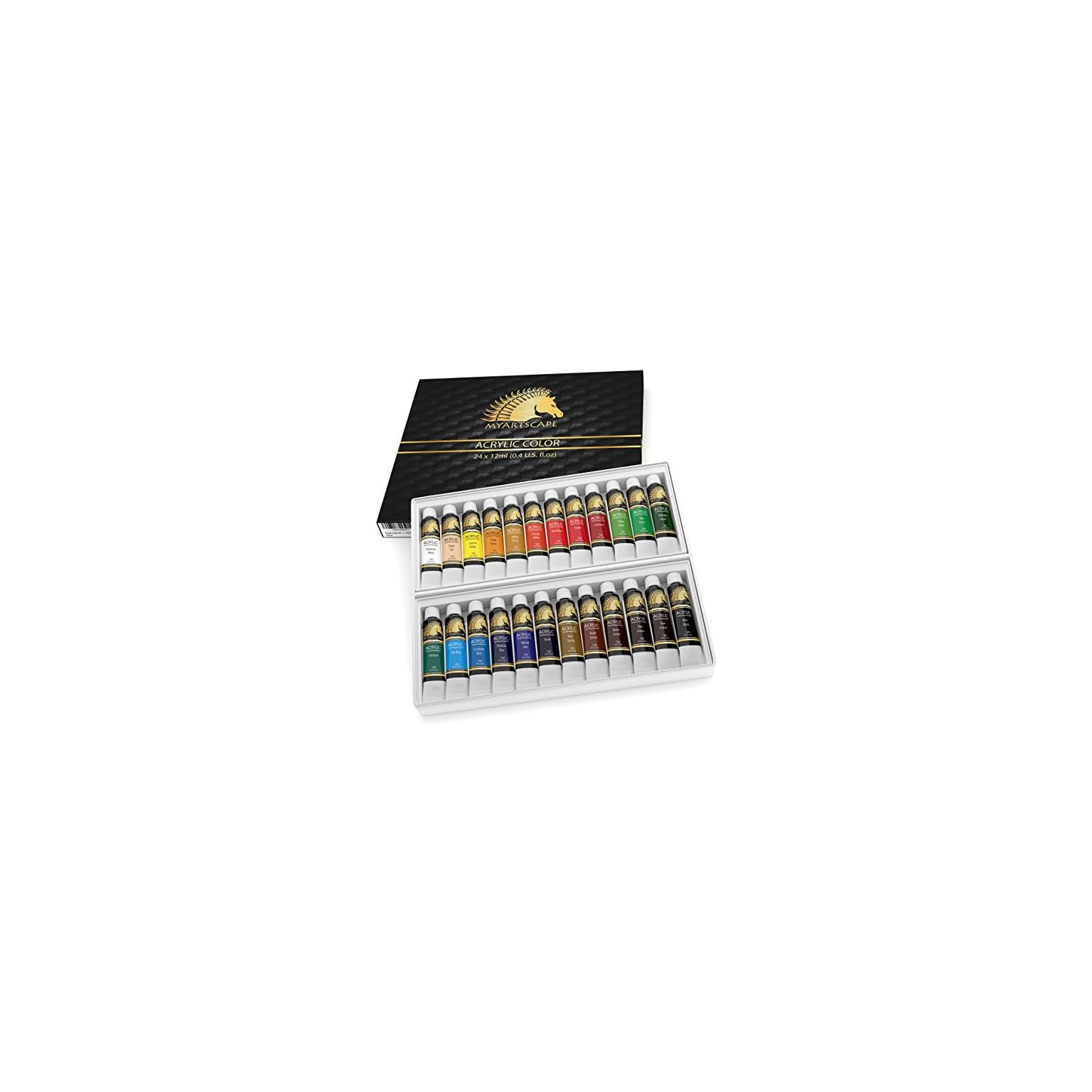 MyArtscape Acrylic Paint Set 24 x 12ml Tubes Lightfast Heavy Body