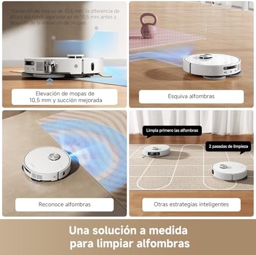 Aspirador robô DREAME L40 Ultra Ae com sucção de 19k Pa, uma seleção variada de escovas e esfregão de alcance flexível, remove a sujeira úmida e seca, a estação tudo-em-um esvazia a poeira