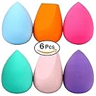 Makeup Sponges, ESARORA 6 Pieces (3+3) Foundation Blending Sponge Flawless Makeup Blender for Liquid Creams and Powders - Multi Color and Saving Money Makeup Sponges