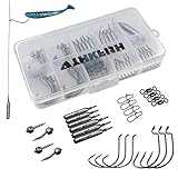 thkfish Fishing Weights Fishing Sinker Drop Shot Weights Fishing Weights Kit Drop Shot Rig Wacky Hooks Offset Hooks Rolling Swivels Fishing Snaps 28pcs 103pcs