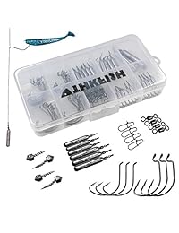 Thkfish Pesca Pesca Pesca Pesca Disparador Drop shot Pesas Pesca Kit Drop shot Plataforma Wacky Ganchos Offset Ganchos Rolling Swivels Pesca Snaps 28pcs 103pcs