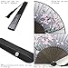 QIQU Mother's Day 6 Pack Handheld Floral Folding Fans Hand Held Women Silk Hollowed Bamboo Fans Hand Holding Fans with Tassel,Come with a Cloth Sleeve Per Fan,Wedding,Church and Tea Party Dress Up