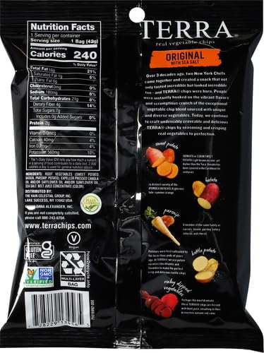 TERRA VEGETABLE CHIPS, ORIGINAL WITH SEA SALT, 1.5 OUNCE (PACK OF 24)