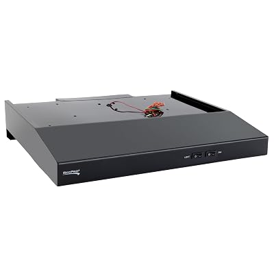 RecPro RV Range Hood with Charcoal Filter & LED Lamp | 12V DC Motor | 60W Energy Efficient | Built-in Charcoal Filter | Sleek Design | Hard-Wired Installation | 0.8A Fan Motor (Black)