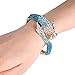 EVER FAITH Women's Austrian Crystal Cool Animal Fly Dragon Bangle Bracelet Blue Gold-Tone