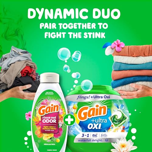 GAIN FLINGS ULTRA OXI LAUNDRY DETERGENT PACS, 76 COUNT, WATERFALL DELIGHT SCENT, 3-IN-1, HE COMPATIBLE