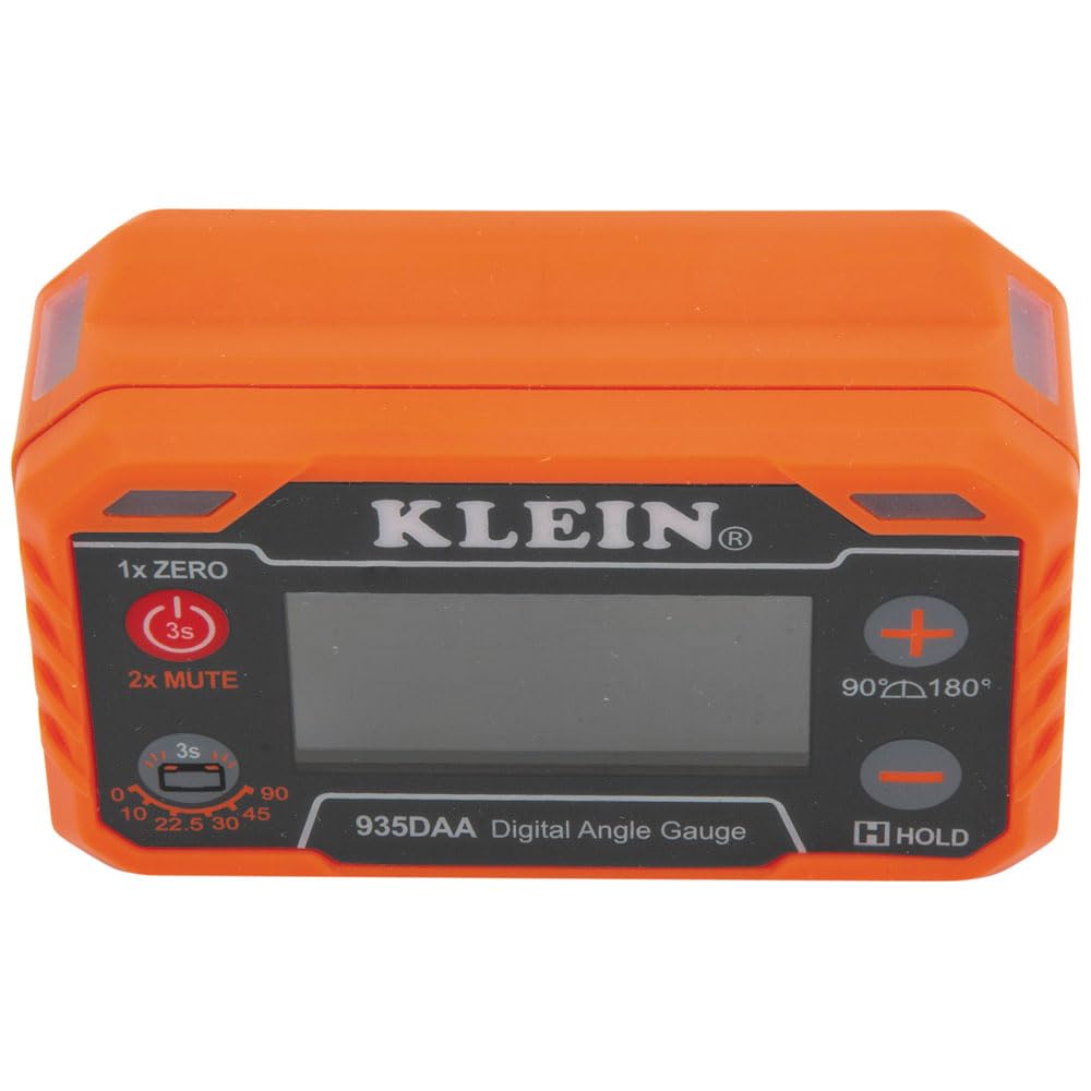 Klein Tools 935DAA Digital Electronic Level and Angle Gauge, LED Angle Alert, Measure and Set Angles, 0-90 and 0-180 Degree Ranges