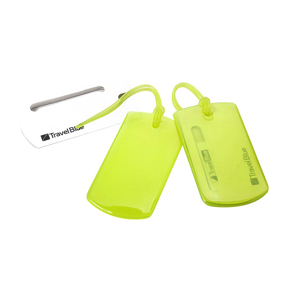 bright green luggage