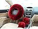 U&M 1 Set 3 Pcs Winter Warm Australia Pure Wool Sheepskin Soft Fluffy Handbrake Cover Gear Shift Cover Steering Wheel Cover 14.96