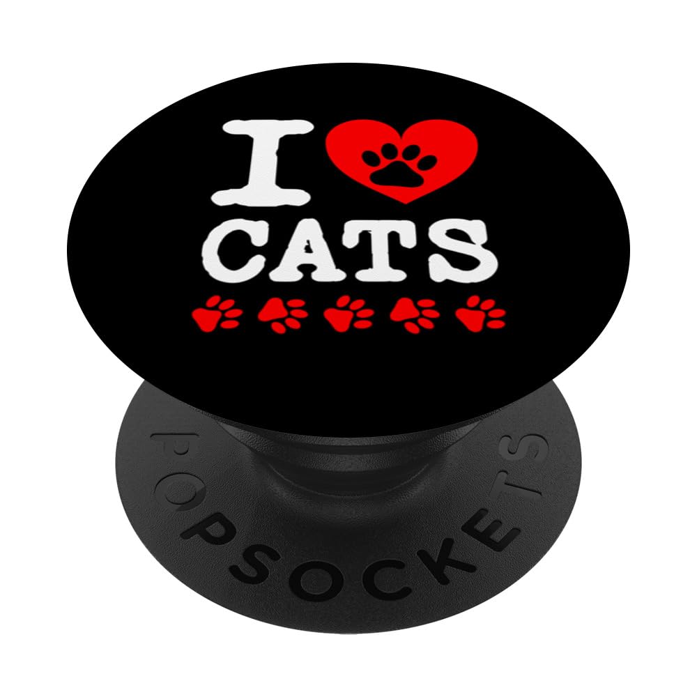 I (Red Heart) Cats / I Love Cats PopSockets Swappable PopGrip