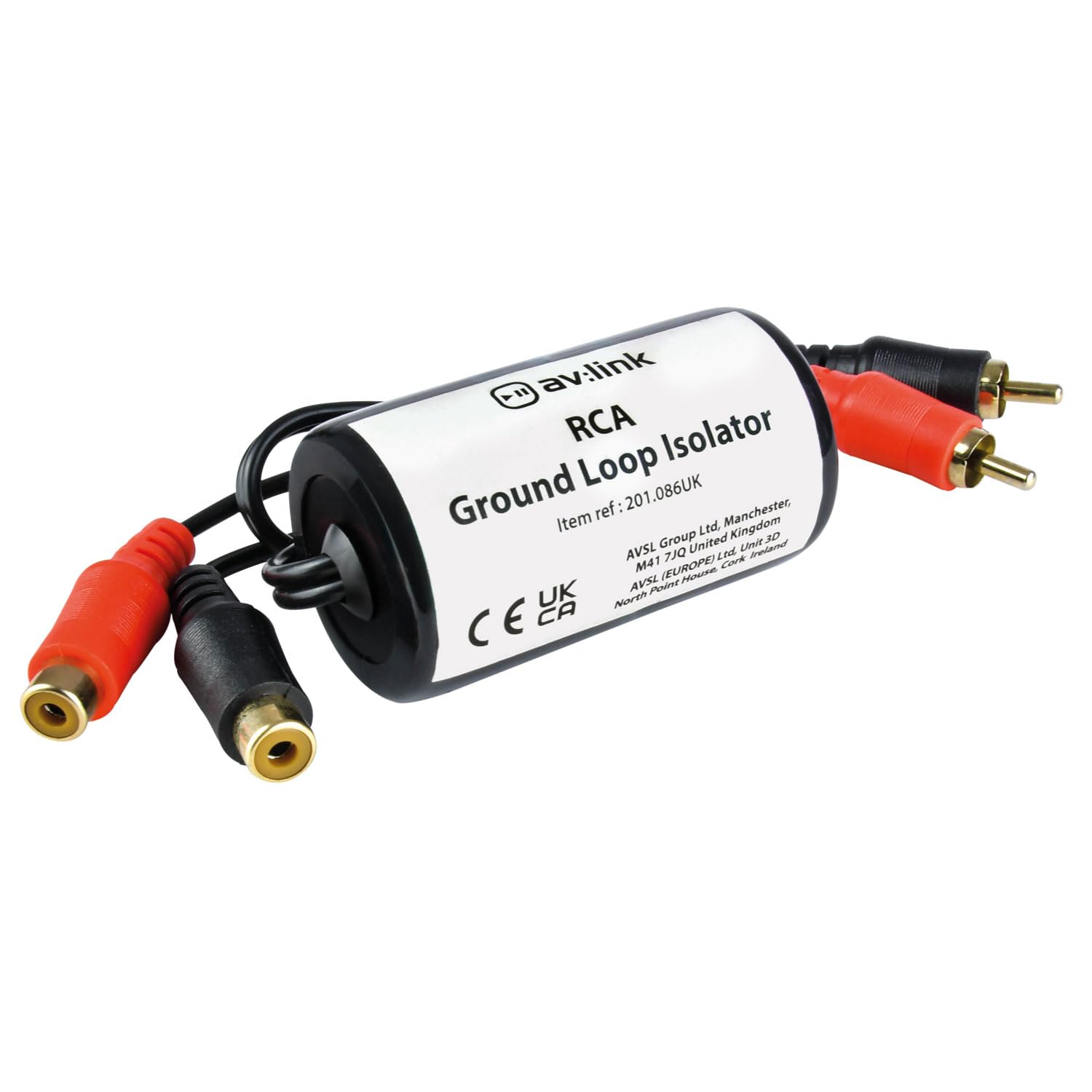 AV:Link Ground Loop Noise Isolator for Audio – RCA Plugs to Sockets Eliminates Unwanted Earth Hum and Buzzing from Hi-Fi Systems, Car Stereos & TVs