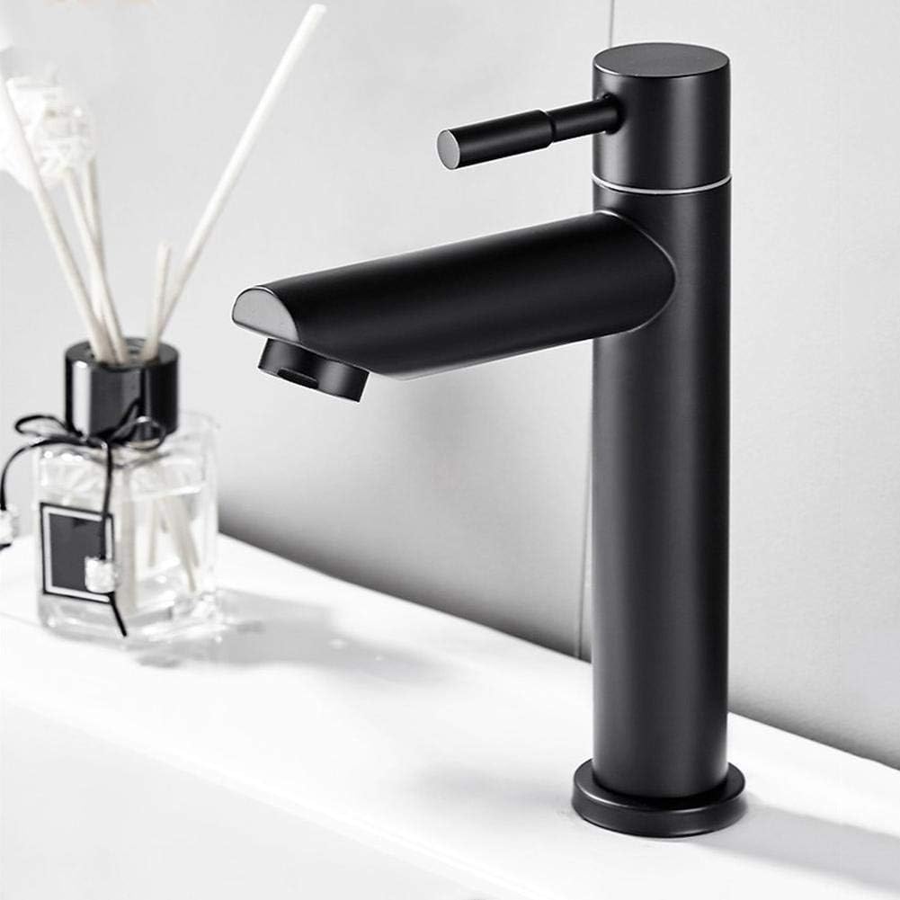 Black Stainless Steel Sink Mixer tap Single Cold Faucet Basin Water Tap Single Lever Mixer Tap for Home Bathroom Toilet Accessories - Image 4