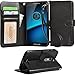 Droid Turbo 2 Case, Arae Motorola Moto Droid Turbo 2 wallet case,[Wrist Strap] Flip Folio [Kickstand Feature] PU leather wallet case with ID&Credit Card Pockets For Moto Turbo 2 (Black)