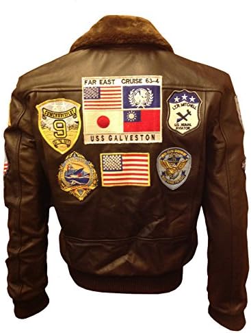 Leather Jacket for Men Top Gun Maverick G-1 Navy Tom Cruise Brown Flight