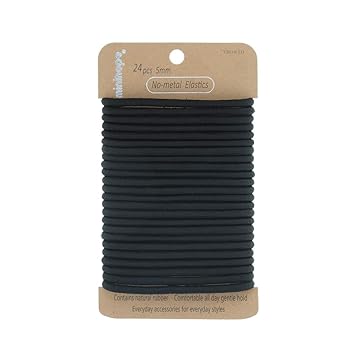 Black24 Minihope No Metal Elastic Hair Ties Women S Black Thick