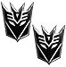 Transformers 2 X Decepticons Aluminum LARGE Emblems (Pair) in Black