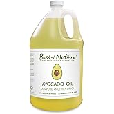 Best of Nature 100% Pure Avocado Oil – Natural Massage Oil, Moisturizing Body & Hair Oil, Unscented Skincare & Carrier for Essential Oils, Half Gallon (64 Fl Oz)
