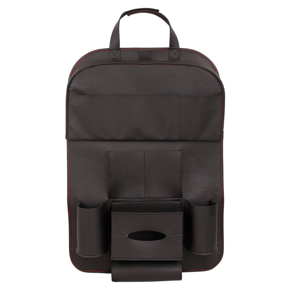 CCP TPP Luxury Car Seat Back Organiser Foldable Dining Table Holder Tray Multifunctional Protection Storage Bag Black Red