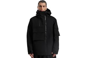 GSOU SNOW Men's Snowboarding Jacket Loose Ski Snow Jacket Baggy Waterproof Insulated Unisex Winter Coat