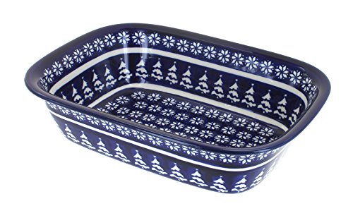 Blue Rose Polish Pottery Winter Nights Loaf Baker